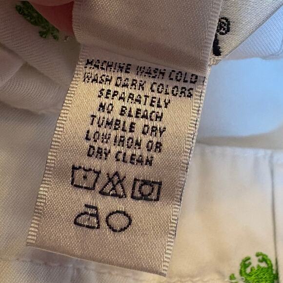 Lilly Pulitzer Size 6 Capri Pants Palm Beach Fit Embroidered Crab White Green - Picture 10 of 13